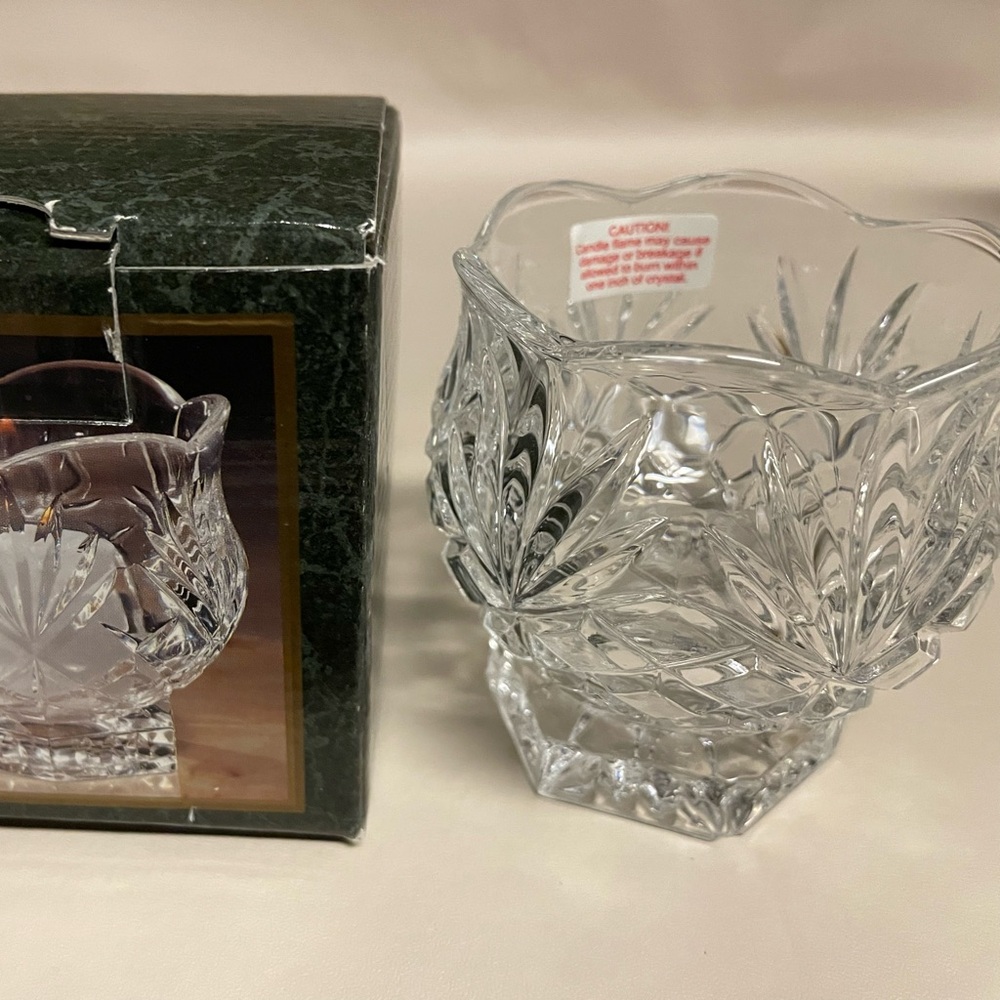 New In Box Crystal Clear 3” Votive, 24% Lead Crystal